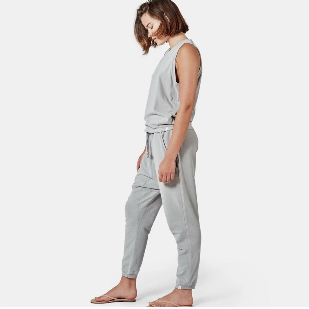 TKEES cotton drop crotch joggers— winter white, Size 8-10